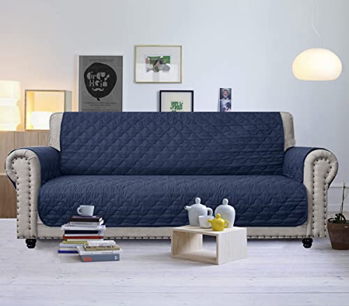 CHHKON Waterproof Nonslip Recliner Cover Stay in Place Dog Couch Chair Cover Furniture Protector Ideal Sofa Slipcovers for Pets and Kids (Navy, 30'')