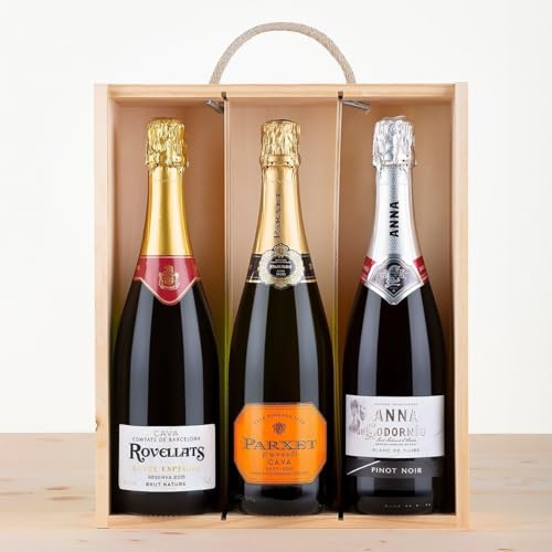 EUROLOTES Estuche 3 Cavas Premium, Anna de Codorníu Pinot Noir, Parxet Cuvée 21 Ecológico, Rovellats Reserva Brut Nature, España