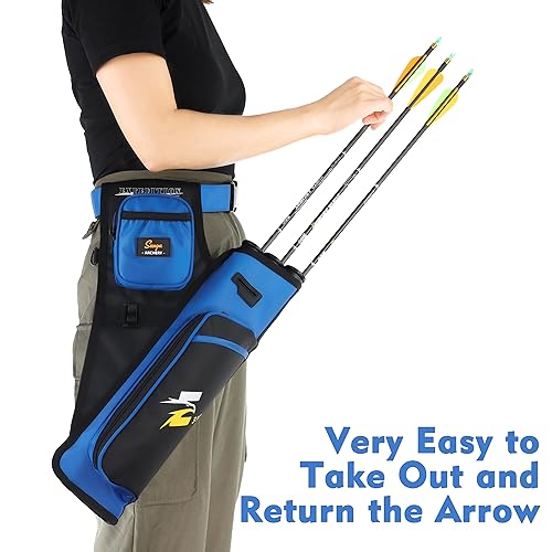 image for SUNYA Archery Hip Quiver for Arrows. Includes 3 Tubes Arrow Holder, Ac