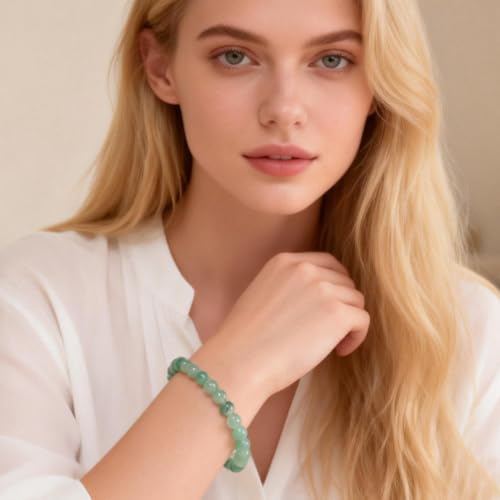 Pulsera de jade africano 6.8 pulg natural artesanal miniatura 2