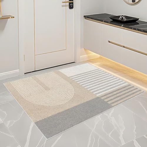 Tapis de terrasse extérieur 140x180cm gris à rayures pour salon