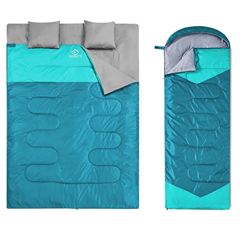 Oaskys Camping Sleeping Bag 1 Single Sleeping Bag & 1 Double Sleeping Bag cover
