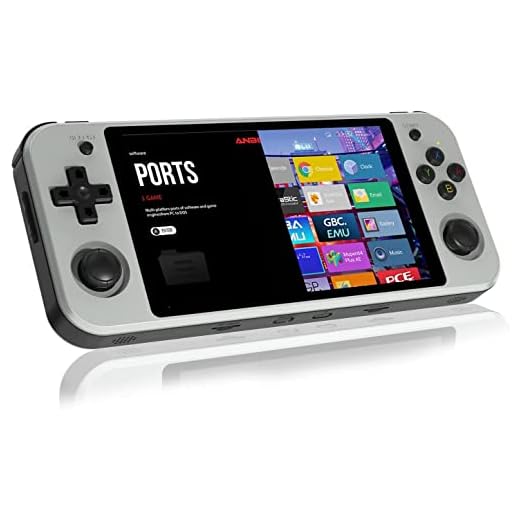 Anbernic RG552 Consoles de Jeux Portables , Console de Jeux Retro 5.36 Pouces IPS écran Built-in 64G TF Card 4224 Games RK3399 Chip Dual System Linux，Android System HDMI Function (Gray)