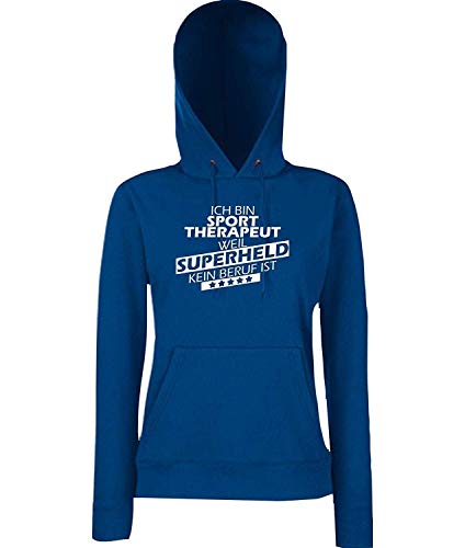 Sweat à capuche Ich Bin Sporttherapeut pull marine manches longues taille XXL