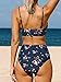 CUPSHE Bikini Sets for Women Two Piece Swimsuits High Waisted Twist Front Adjustable Spaghetti Straps V Neck Back, M