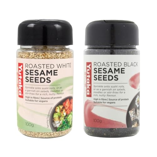 Yutaka Roasted White Sesame Seeds Black Sesame Seeds 100 g Pack of 2