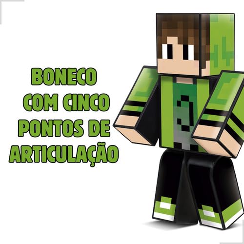 Boneco Cadres Gamer Turma do Problems - 25cm Mine Youtuber - Algazarra