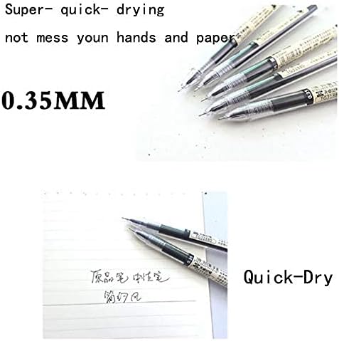 Gel Ink Pen Liquid Ink Rollerball Pens Quick-Drying Extra-Fine Ballpoint Pens Premium Japanese Style 0.35mm point Rolling Ball Maker Pens for Office School Stationery Supply 12 Pcs/Set Black - Image 3