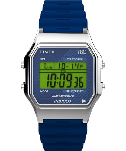 Montre Digitale Timex T80 Vintage Horloge Numérique Homme Étanche Bracelet Plastique