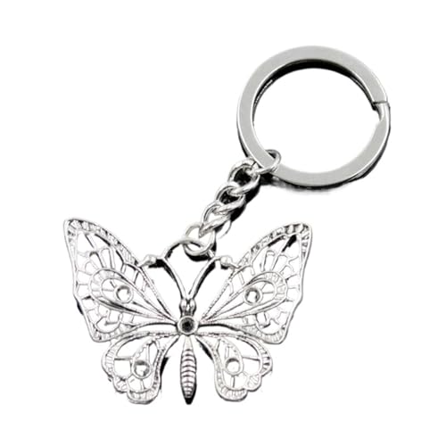 Porte-clés voiture homme en métal sculpté au design papillon vintage