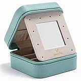 Organizer per gioielli con specchio: questo piccolo organizer per gioielli ha uno specchio per truccarti e indossare accessori sempre e ovunque. L'elegante custodia per gioielli trapuntata mantiene il tuo buon umore durante il viaggio.