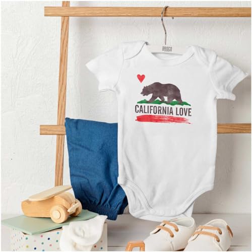 Brisco Brands California CA Flag Watercolor Sketch Baby Romper Boys or Girls4