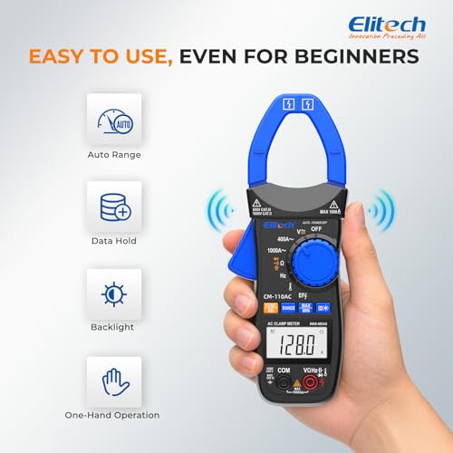 Multímetro Pinza Elitech CM-110AC, Corriente AC 1000A, HVAC miniatura 7