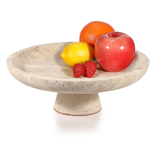 OLegei Bol à fruits décoratif en travertin naturel pour comptoir de cuisine et décoration dintérieur,Beige