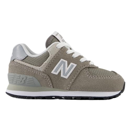 Image of New Balance Kid's 574 V1 Lace-Up Sneaker, Grey /White, 7.5 M Toddler