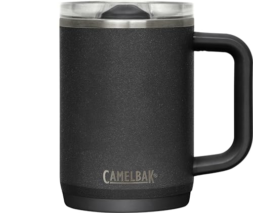 CamelBak Thrive Leak-Proof 16 oz Mug, Insulated Stainless Steel - For travel, coffee, tea, hot beverages - Spill Proof - Cup-holder Compatible, Black