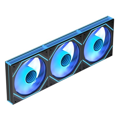Image of Prism4 Ultra X3 120mm PC ARGB Computer Case Fans|Infinity Mirror|Daisy-Chain|4 PIN PWM 1850RPM(Black Reverse Triple Pack)
