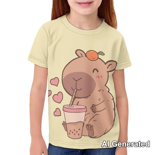 Image of Xhuibop Kids Tshirts Girls Boys 3-16 Years Summer Clothes for Teens Loose Fitting Tops