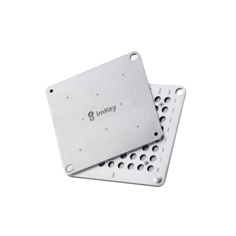 Crypto Stainless Steel Metal Plate Seed Phrase Backup 24 Mnemonic Words Number 0-9 and ASCII Storage Kit Cryptocurrency Cold Wallet Bitcoin Key Compatible with BIP39 Hardware