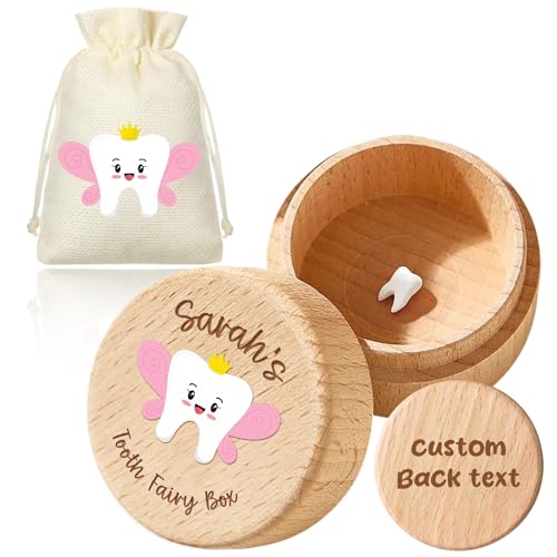 Delitic Personalized Tooth Boxes for Lost Teeth First Tooth Keepsake