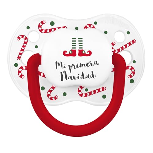Mi Pipo - Chupete Personalizado Navidad Classic - Blanco Bastones Caramelo | Chupete Bebe, Variedad de Tetinas | Personalizado con Frase, Suave, Cómodo | Seguro, Libre BPA, Fácil de Limpiar Mi Pipo - Chupete Personalizado Navidad Classic - Blanco Bastones Caramelo | Chupete Bebe, Variedad de Tetinas | Personalizado con Frase, Suave, Cómodo | Seguro, Libre BPA, Fácil de Limpiar