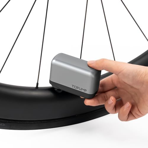 TOPUMP TB2 Mini Elektrische Fahrradpumpe 120PSI Akku, Ohne Anzeige | Tragbar, schnelles Aufpumpen, automatische Abschaltung, Type-C Schnellladung, Presta-/Schrader-Ventil, für Renn
