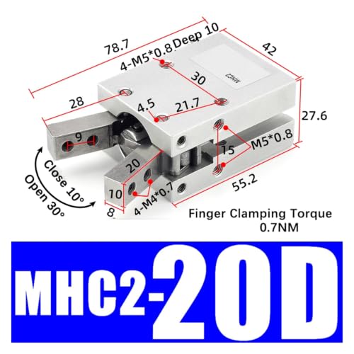 Cilindro neumático angular MHC2-10D de pinza de aire y doble efecto 3
