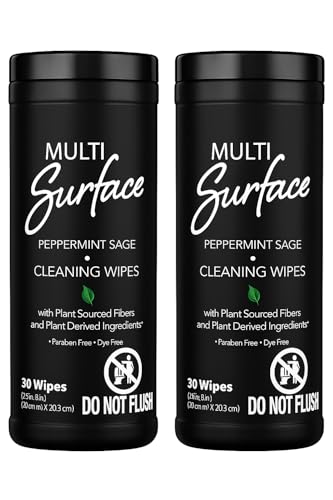 Plant Based Multi Surface Cleaning Wipes Pack of (2) 30