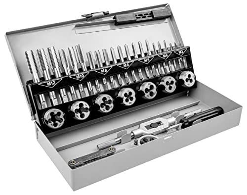 Brüder Mannesmann Gewindeschneidsatz, 32-teilig - Reparaturset für Innen- und Außengewinde (M3 - M...