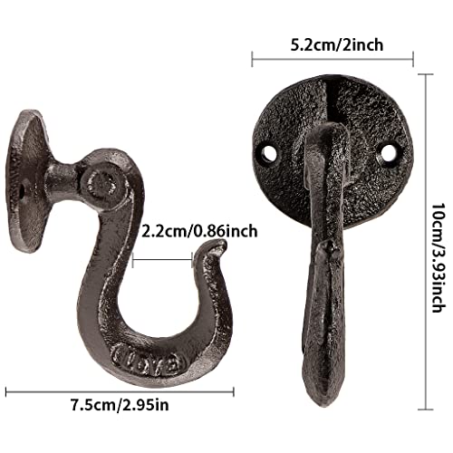 Sanbege ZS00113 Decorative Wall Hangers, Rustic Cast Iron Coat Hooks thumb #2