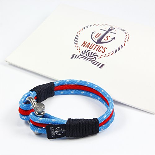 Blue Ocean Nautical Bracelets - Beautiful Bracelets Made of Yachting Rope- Wide Variety of Designs & Colors- Stainless Steel Buckle- Great Gift Idea for Men & Women- (Large, Los Angeles) - Image 4