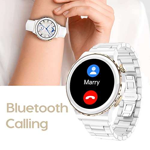 Smart Watches For Women Bluetooth Call Ceramic Strap Sleep Tracker Sport Modes Smartwatch For Ladies #TOP4