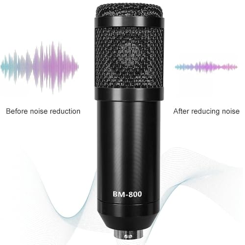 Image of IMAGINEA BM800 Condenser Microphone with V8s Live Sound Card for Streaming Recording Podcasting Singing YouTube Live Broadcast Studio Mic Kit with Adjustable Stand and Noise Reduction