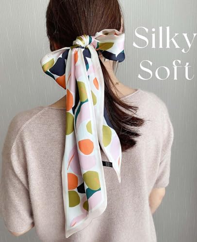 Dailyacc Hair Scarf for Women Fashion Silky Satin Headscarf Wrap Breathable Lightweight Neck Scarves For Handbag Accessories3