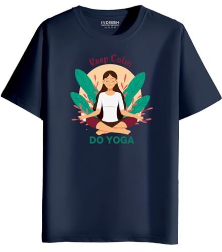 Image of INDISSH Women's Regular Fit Half-Sleeves YOGA8 Themed Garphic Printed Tshirt|Regular Wear T-Shirt for Women's| Pack of 1 T-Shirt|