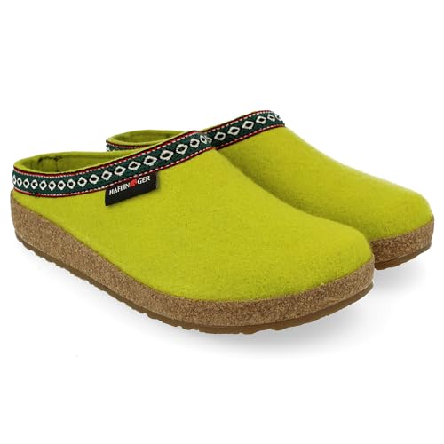 Image of HAFLINGER GZ Felt Clogs Mules Shoes Unisex Green (Pistazie 104) EU 38