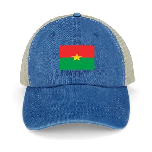 Yelolyio Vintage Burkina Faso National Flag Baseball Casquettes Burkina Faso Casquettes en coton Chapeau de soleil Casquettes patriotiques pour hommes et femmes Casquettes en maille Casquettes de