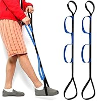 DIFLAX 2 Stück Aufstehhilfe Gehhilfe für Senioren, langer Beinhebergurt mit Fuß- und Handgriff für eingeschränkte Mobilität nach Hüftersatz, Ein- und Aussteigen aus Bett, Auto und Rollstuhl