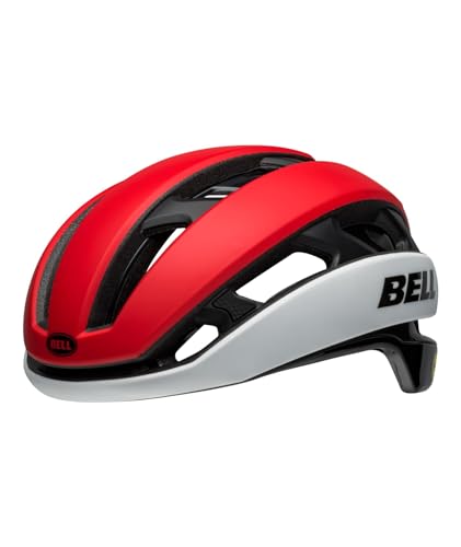 Bell XR Esférico Casco de Bicicleta, Unisex Adulto, Mate/Carmesí Brillante/Blanco, Large (58–62 cm)