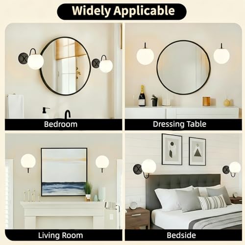 Image of Vintage Matte Black Bathroom Wall Sconces, Include G9 bull, 2-Pack