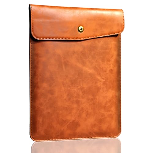 CPNVWA Leather Laptop Sleeve 13 Inch Compatible with MacBook Neo 13' 2026 & MacBook Air/Pro 13' (M5/M4/M3/M2/M1, 2025-2018), Magnetic Buckle Closure Protective Case Cover,Brown