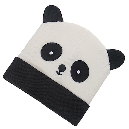 Chapeau de panda tricoté pour femme : bonnet en laine acrylique tendance
