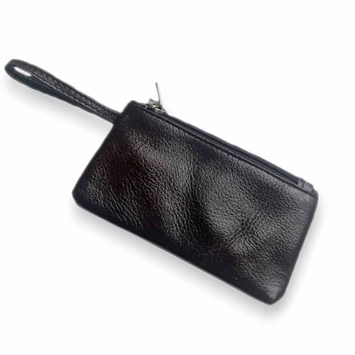 1Pcs Genuine Leather Coin Purse Genuine Leather Men's Wallet Vegan Leather Coin Purse Genuine Mini Cash Wallet Double Coin Purse for Men & Women