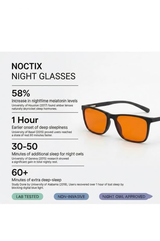 Image of Lunaire 100% Blue Light & UV Block | Better Sleep, Less Eye fatigue | Gaming, TV & Computer Ready | Unisex | Universal - design Black frame