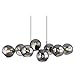 Design Classics Plate Black Linear Light with Smoke Glass Shades