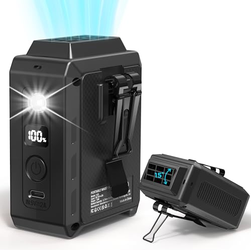 COMLIFE Portable Mini Waist Fan - Rechargeable Clip on Belt