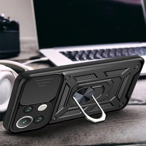Image of Dazzle Bumper Back Case Cover Kick Stand for Xiaomi Mi 11 Lite 5G - Black Shutter
