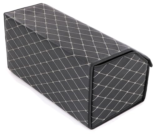 SIXTOL CAR COMPACT ELEGANT L | Organizador de maletero plegable con tapa | 2 compartimentos ajustables | Diseño de piel sintética con costuras elegantes - imagen 7