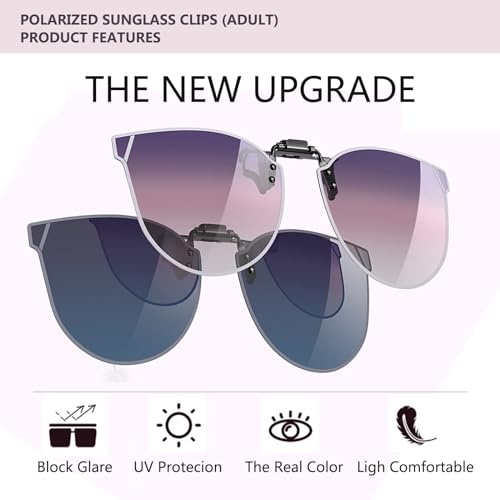 Image of Flip-Up Clip-On Polarized Sunglasses, UV Protection