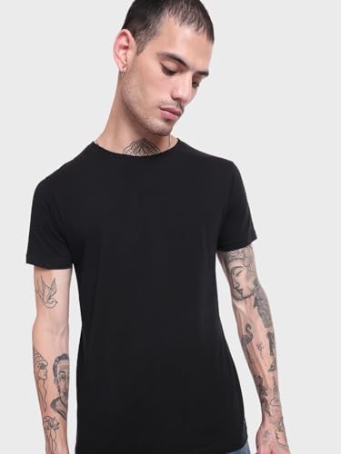 Image of Bewakoof Men's Solid Regular Fit T-Shirt